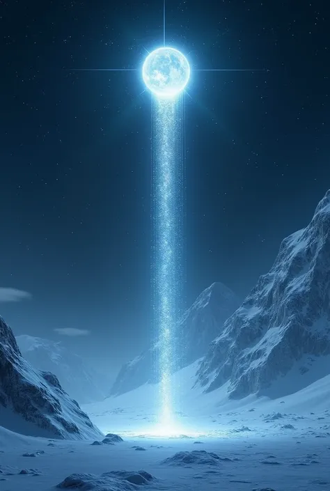 A LIGHT FALLING FROM THE SKY AT THE NORTH POLE