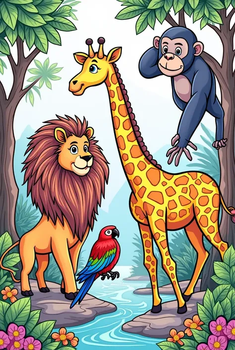 Zoo animal coloring page