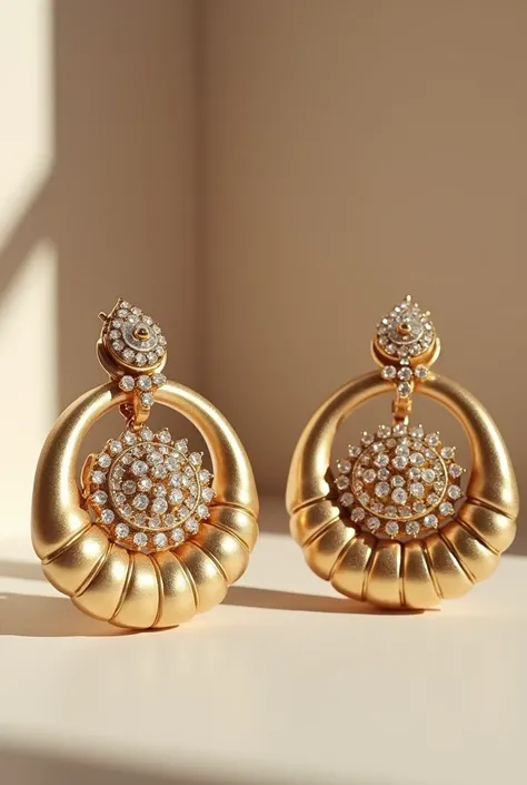 gold earring with studded earrings