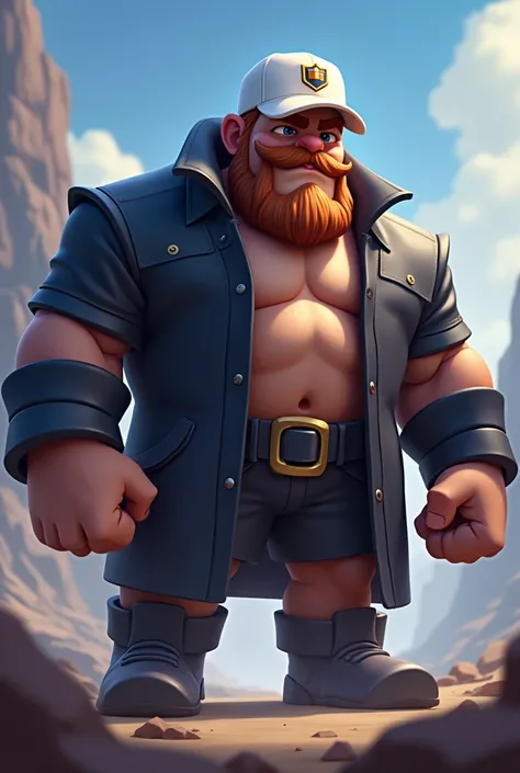 Clash royale Elixir giant using white cap and black jacket
