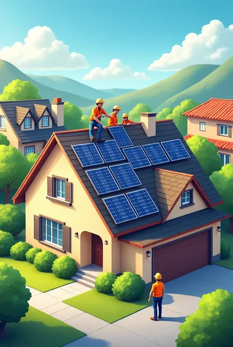 "With our solar panel system, you can say goodbye to high electricity bills and hello to savings! Watch as our expert technicians bring clean, renewable energy right to your rooftop. Start saving up to 70-80% today!"