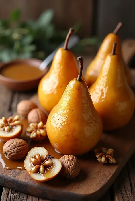 Baked Pears with Walnuts and Honey