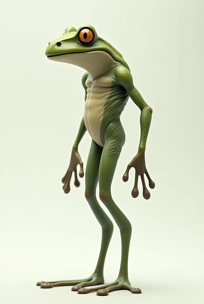 A frog with a humanoid shape in profile