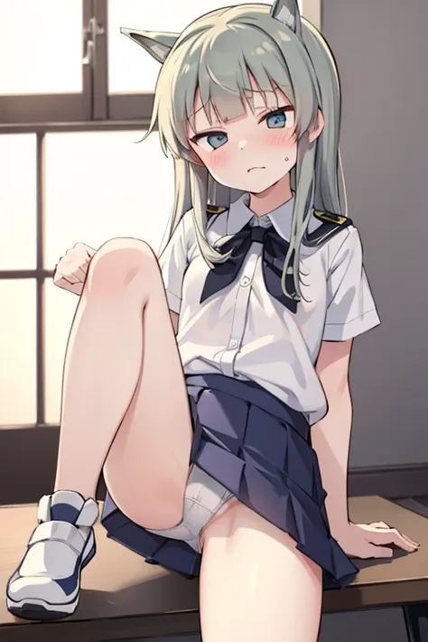 girl, trainer, miniskirt,White underwear, strike witches,NSFW