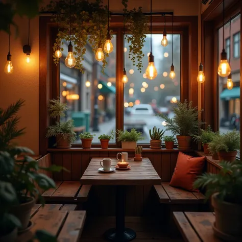 Nestled away from the lively hum of the city, this inviting coffee shop offers a serene retreat for those looking to unwind. Wooden tables, aged with stories, line the interior under the soft glow of hanging bulbs. Each table, accessorized by the gentle to...