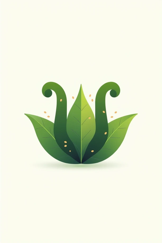 create A flat vector illustration of a stylized W logo for an FMCG company named W. The W is designed to resemble a leaf, representing organic produce. The logo is in rich green and subtle golden hues, conveying freshness and quality. The logo is placed ag...