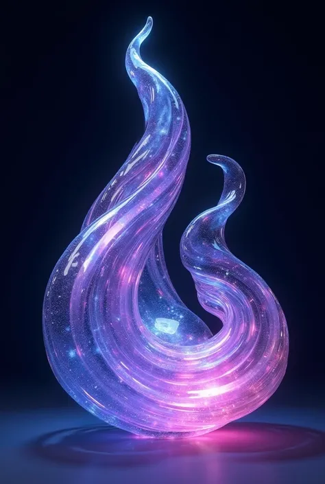  3d image of glass in the colors of the galaxy, Forming music