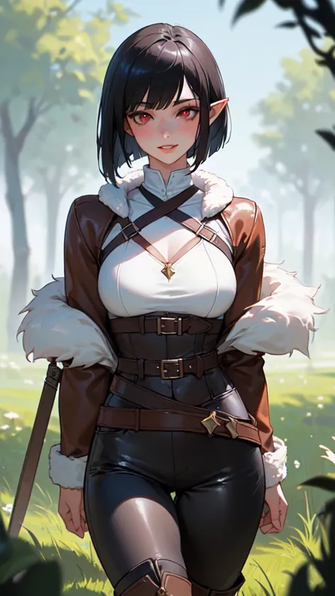 SFW (masterpiece, best quality, 32k) a teenage girl with medium black hair ((stark black hair, dark black hair, bangs, straight hair, bob, inverted bob, stylish bob)), ((pink eyes, ruby eyes, red eyes, brown eyes, bright eyes, beautiful eyes, detailed eyes...