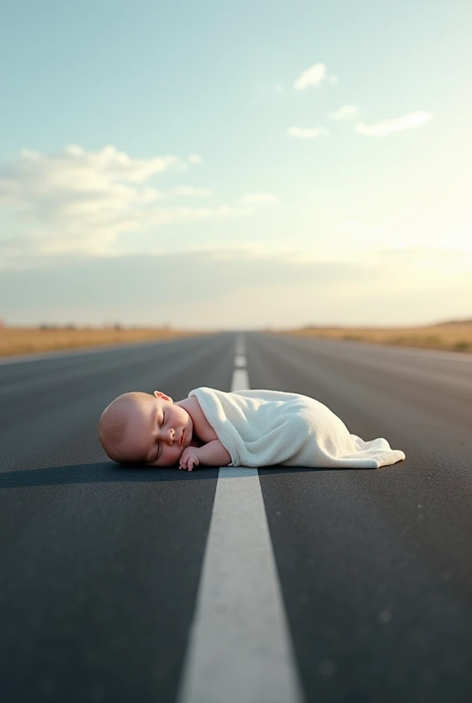 Create an image of a baby on top of a runway