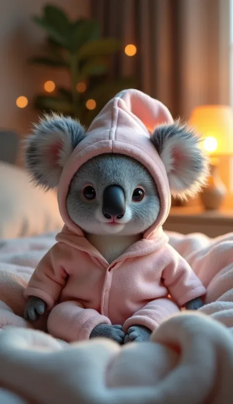 A mini koala with sleepwear 