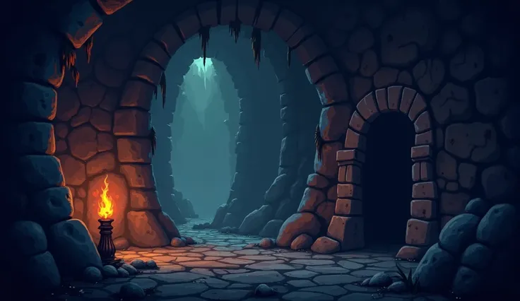 draw a background for the dark 2D indie platformer from the inside 