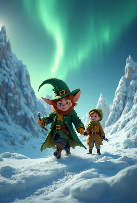  The leprechaun took the boy to the North Pole