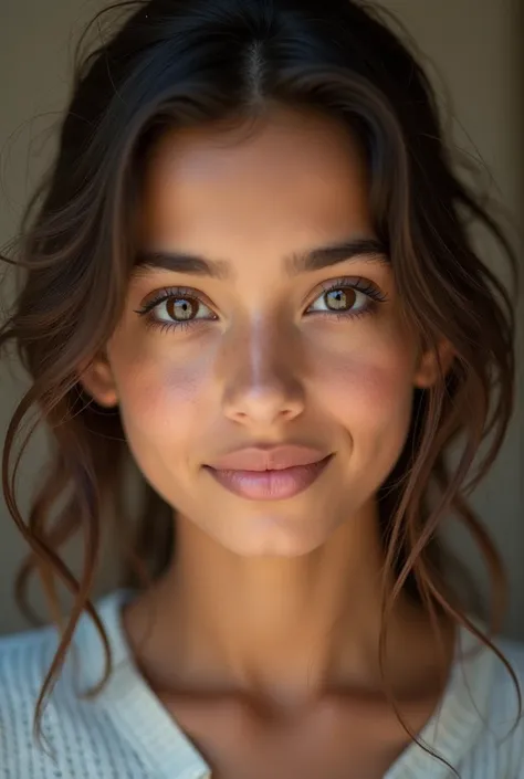 Photograph of the face of a young Moroccan Arab 17-year-old color photo