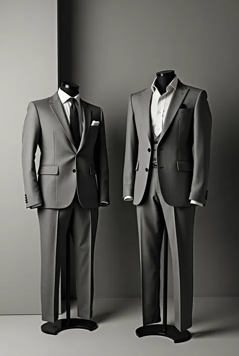 Create brand photo of luxury gray tailoring clothing without a model 
