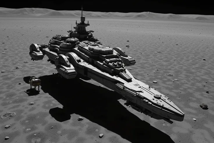 gigantic space warship on the Moon