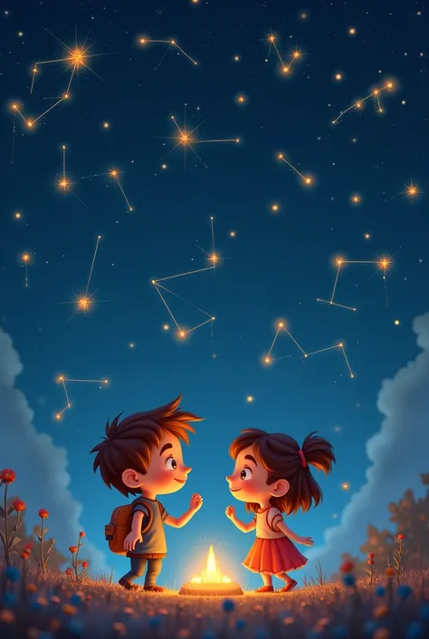 "Arsy and Lisa" 
with a background of 12 constellations