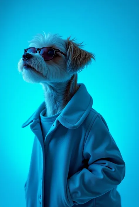 Best wallpapers for mobile phone, Wallpaper Winners,  portrait photo , in the foreground is a portrait of a cute dog in the space age fashion of the mid-1960s,  side view, photo taken on Canon EOS R5, strong contrast to highlight the subject, fluorescent b...