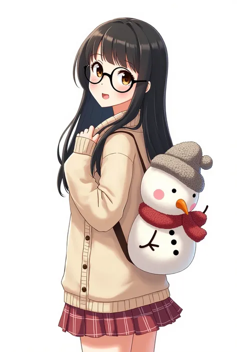 ((plush toy Snow Man backpack:1.3)),

BREAK

((Crochet cardigan:1.2)),((long sleeve)), ((skirt)), 

BREAK

((white background:1.4)),((anime style)),

BREAK

((best quality:1.4)),((high resolutio:1.4)),((highres:1.4)),((Contrast)),
((from behind:1.2)),((upp...