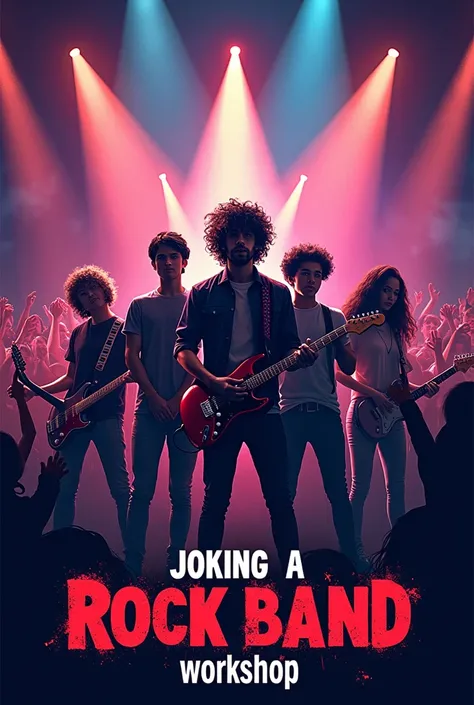 Poster to invite students to participate in a rock band workshop