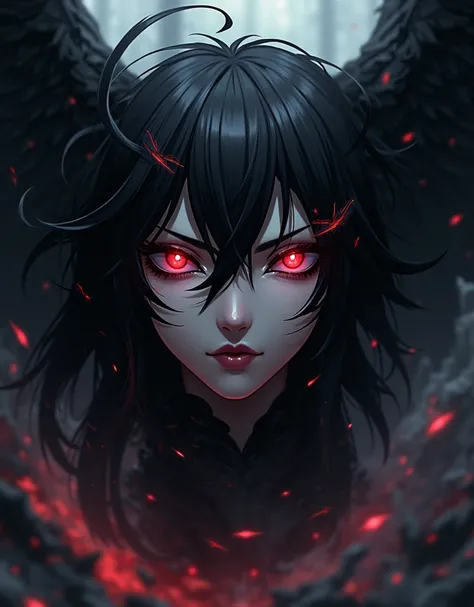 Anime evil angel face