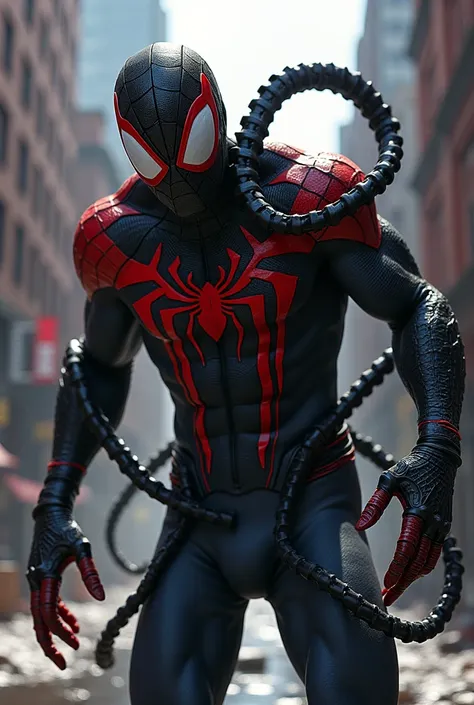 Anti venom on Spider-Mans body