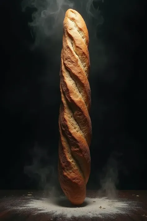 Create a dark image of French bread 