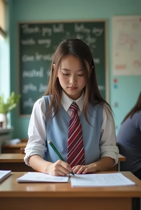 girl on school uniform masturbates myself on the desk