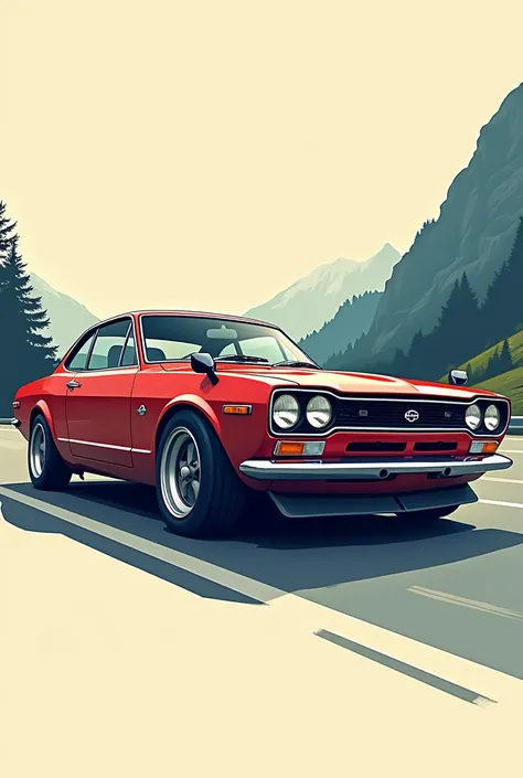 A hakosuka gtr in illustration style art