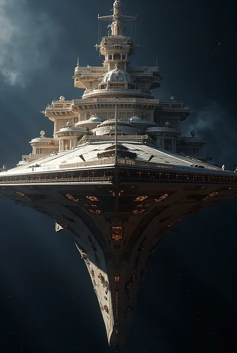 A large spaceship with a Roman Empire style
