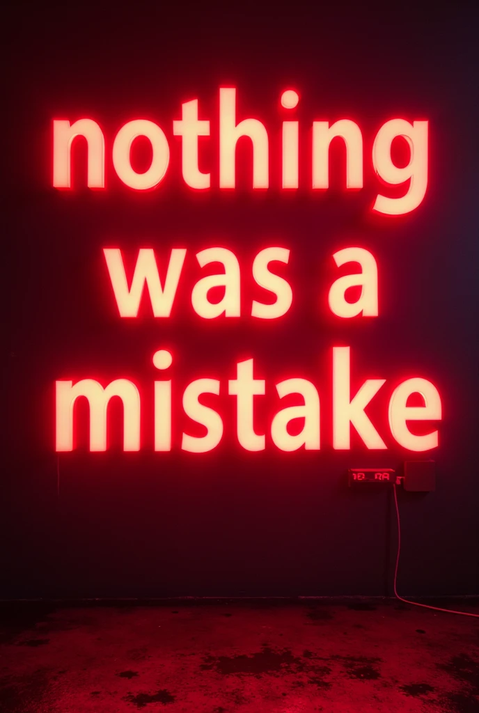 Letters for a cover that say nothing was a mistake in red fluorescent letters quality 4k