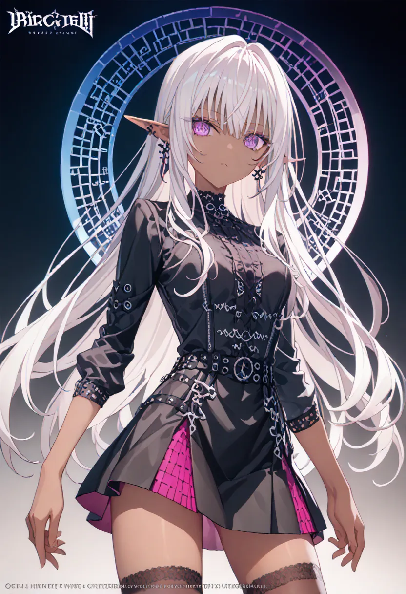 (masterpiece,  high quality ,  best quality ,  official art ,  a beautiful and aesthetic :1.2), ((dark elf)), (( 1girl)),  extre...