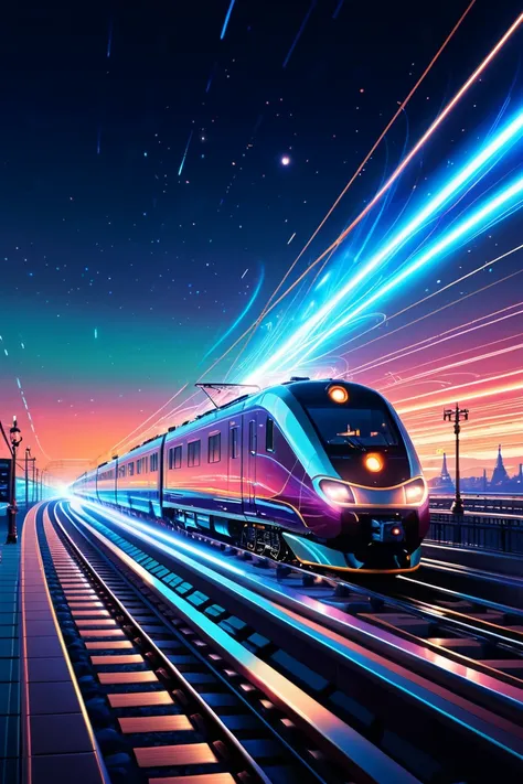 Time-Traveling Train, speed light, Clock, by Alena Aenami.
best quality, masterpiece, intricate details, ultra-detailed