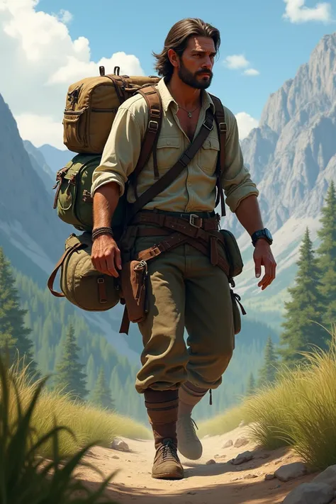 
Props: Carrying a small satchel or bag slung over his shoulder to signify his readiness for an adventure.