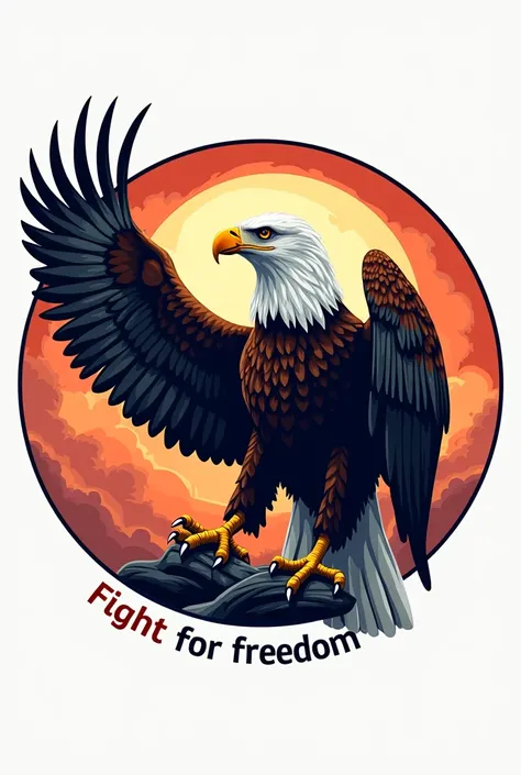 A round profile photo. It will be in a circular shape with an eagle in the middle and the words "Fight for Freedom" written underneath. It will say The Jhufinesy on it