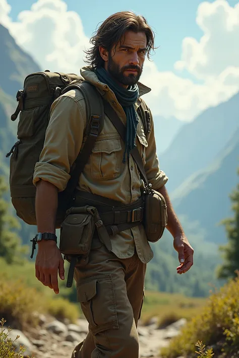 
Props: Carrying a small satchel or bag slung over his shoulder to signify his readiness for an adventure.