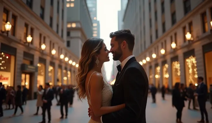 Loving couple at Rockfeller Center