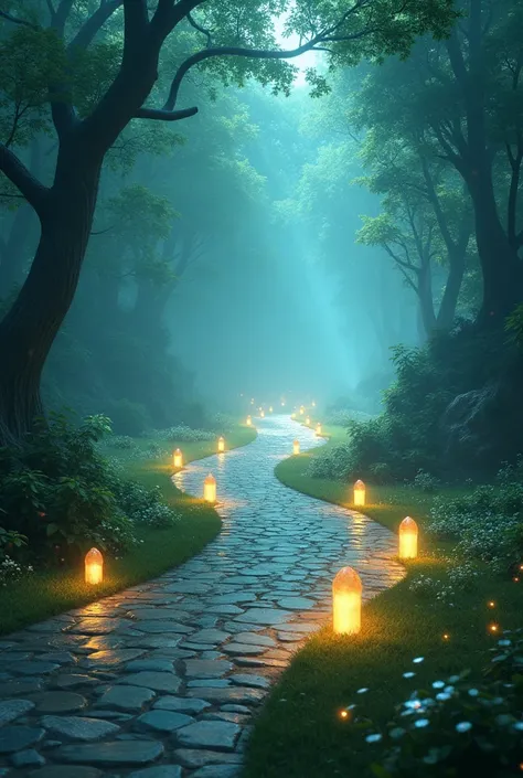 Beautiful illuminated path
