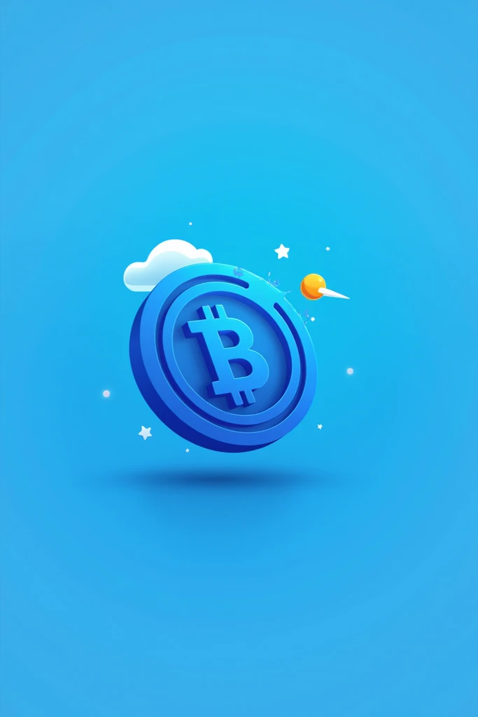 Create a modern, playful logo for a cryptocurrency called Blue Coin