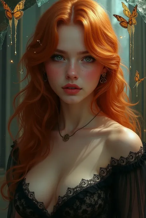 (solo, full body photo:1.3), (action packed:1.3), (haze, fog, mist:1.3), chiaroscuro, best quality, photorealistic, 1woman, (cute), (24yo:1.2), redhead, long ginger hair highly detailed, 1700S, digital photography, art by artgerm and ruan jia and greg rutk...