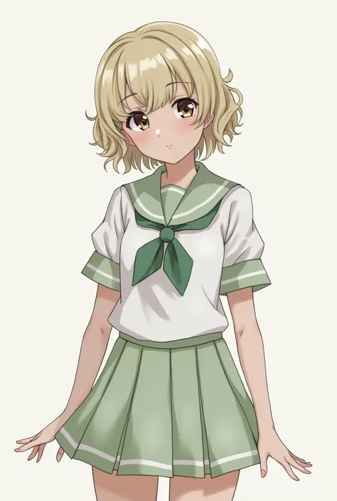 , of average height,  dark brown eyes,  light-colored curly hair, with white and green uniforms , legs Thanks.
