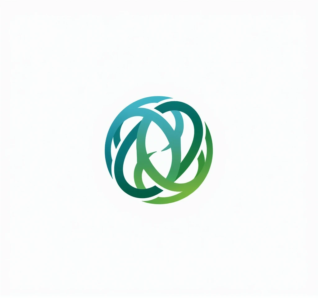  A minimalist and professional logo that represents a globe composed of lines intertwined in shades of green and blue,  that form a spherical structure .  The green lines represent green areas ,  while the blue ones symbolize water .  The design transmits ...