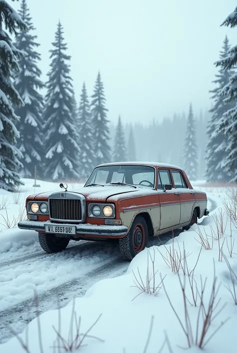 Low Russian car in siberia