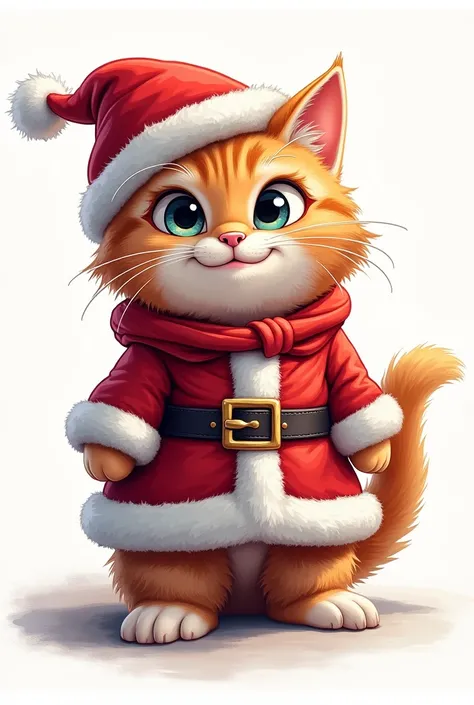 Logo Funny cat dressed as Santa Claus with the name JYFA SPORTS 