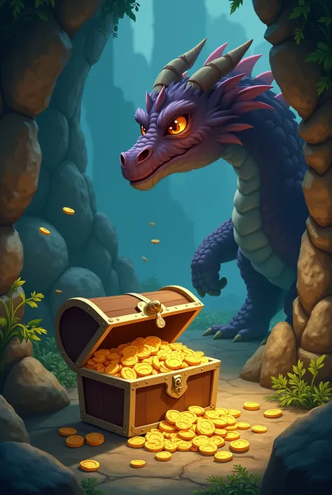  The friends promised ,  and the dragon gave them a small chest filled with magic coins that could fulfill wishes.
Back to the village ,  they used the treasure to help those in need ,  making the place happier and more prosperous .

 What about the dragon...