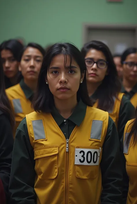 WOMEN OF ASIAN DESCENT WEARING DETAINEE VESTS AT A MEETING FOR POLITICIAN IN LIMA PERU