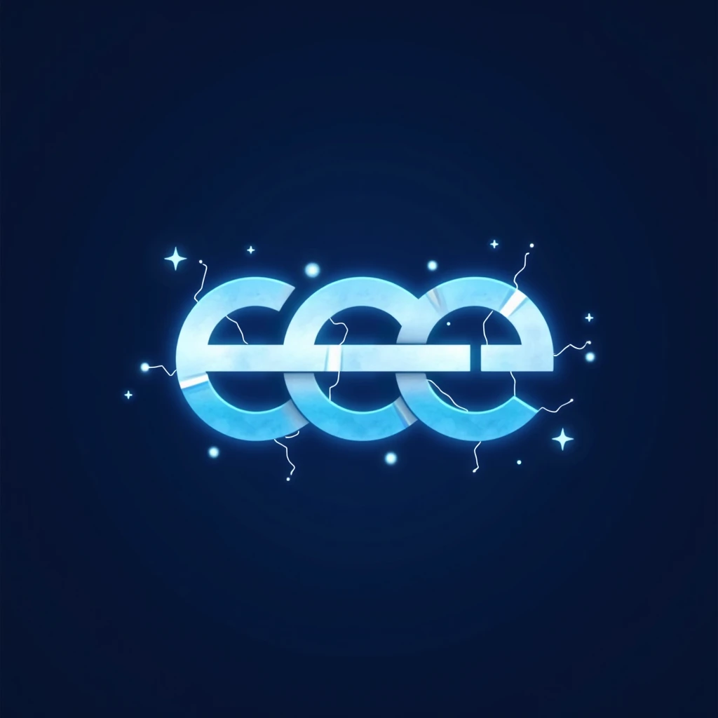 logo text EEE  looks- modern+electric spark , colour - blue & whitw, key elements- its on you