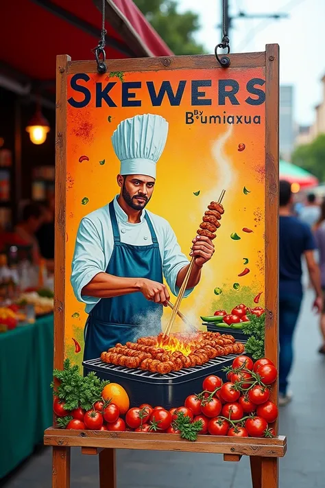 I want a sign for my stand selling Skewers 