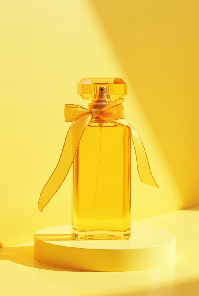 A yellow perfume with a bow named Mentari