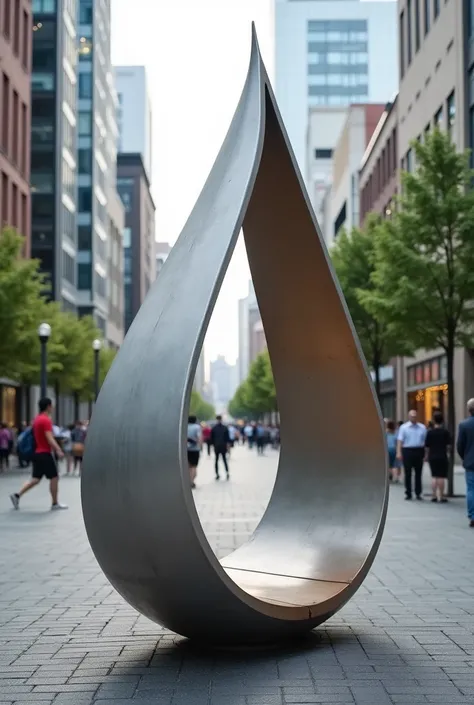 Drop-shaped urban bench