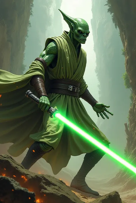 Make me a picture of Jedi kit fisto
